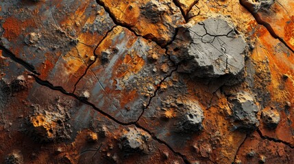 Crazing texture, in the style of detailed science fiction illustrations, intricate texture, rusty debris.