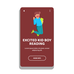 school excited kid boy reading vector. happy grandpa, magic laughing, photo student school excited kid boy reading web flat cartoon illustration