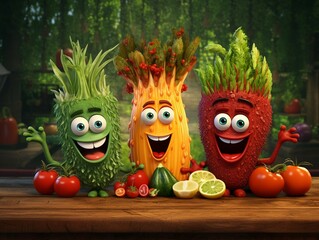 Vegetables family illustration