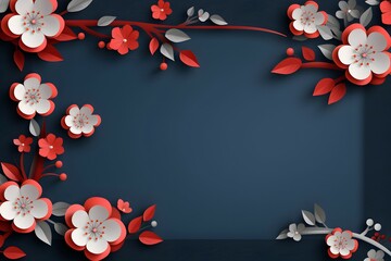 Chinese New Year Floral Paper Art Frame