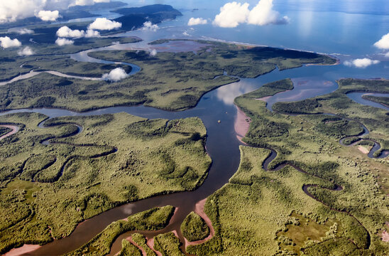Costa Rica, Central America - T&eacute;rraba-Sierpe Wetland, Delta Sierpe River and Terraba river, Rio Sierpe, Rio Grande de Terraba, gateway to Corcovado National Park, Osa Peninsula, Puntarenas province