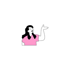 vector of people in pink clothes business elements