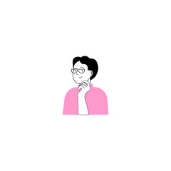 vector of people in pink clothes business elements