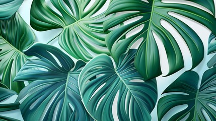 A close-up of Monstera leaves reveals intricate patterns that evoke a sense of nature's calming poetry