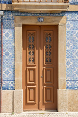 decorated door of an historic building at  Aveiro - 703755457
