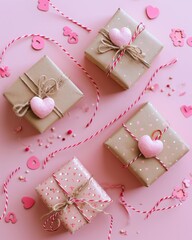 Background with surprise and gift box. Holiday Valentine's Day, birthday, wedding. Romantic presents