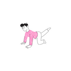 set of people posing half body in pink pose