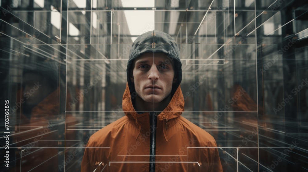 Poster generative ai close-up of a builder installing windows, meticulous workmanship, construction site se