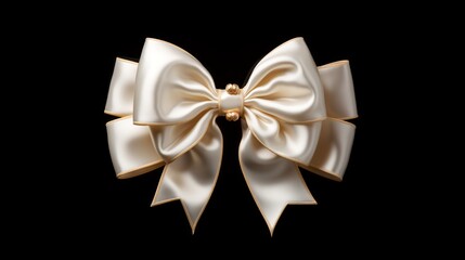 Generative AI Creamy White Ribbon and Luxurious Gold Bow ::1 luxurious gold bow, transparent background, medium-sized creamy white ribbon --ar 16:9 --stylize 250 --v 5.2 Job ID: 9a6f7cda-3278-4829-a8a