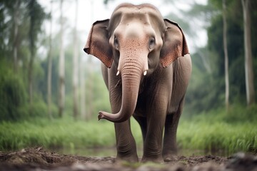 Fototapeta premium bornean elephant with flapping ears