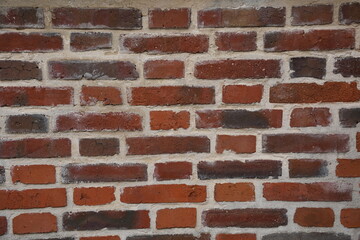 Old red brick wall vintage texture. Grunge stonewall background for text or image.