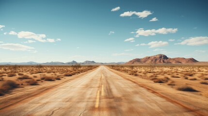 Generative AI Empty Desert Road Stretch