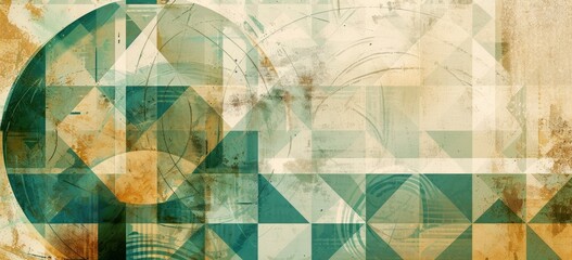 Vintage Grunge Colorful Collage. A Fusion of Different Textures, Shapes, and Patterned Geometry Creating an Artistic and Nostalgic Background.