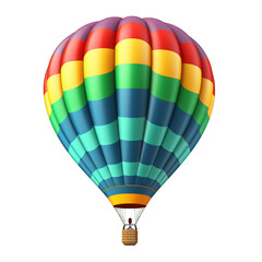 Naklejka premium Multicolored Hot air balloon isolated on a cut out PNG transparent background
