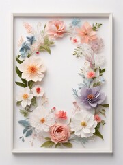 Aesthetically pleasing floral patterns on white background in a frame.