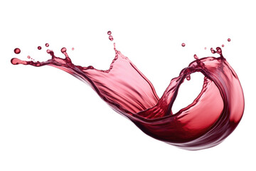 Splash and splash of red wine isolated on white background