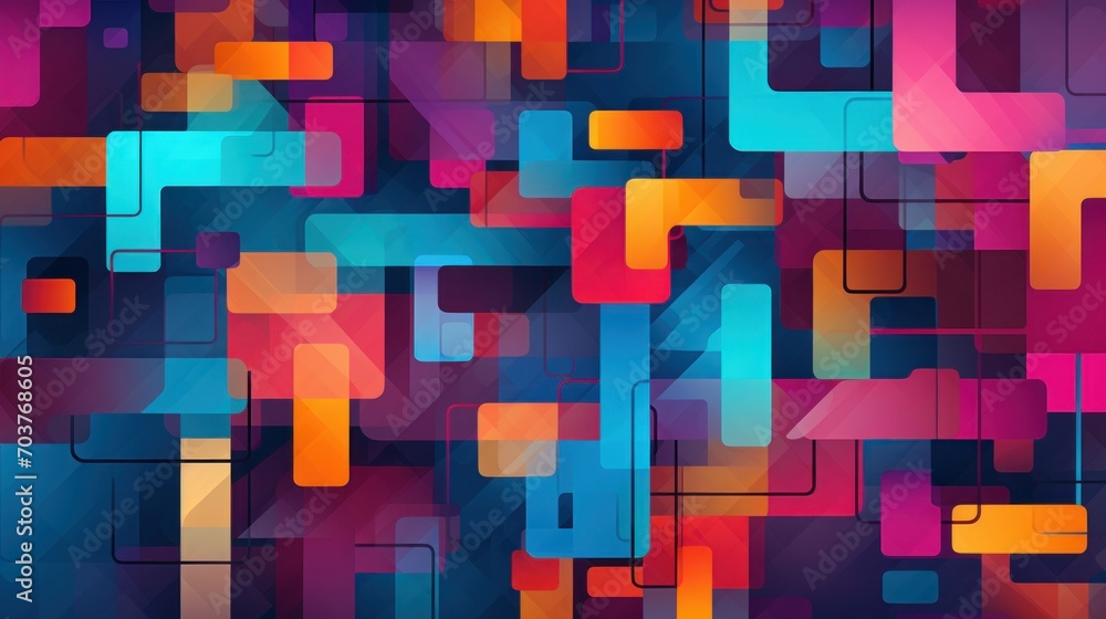 Poster colorful geometric shapes abstract background. vibrant abstract background with a mosaic of geometri