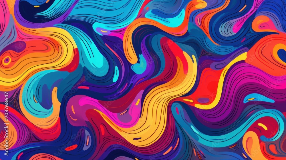 Poster vibrant abstract colorful waves background. dynamic and vivid abstract background with flowing color
