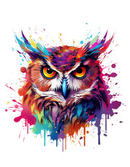 Owl color splash