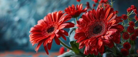 Two Red Gerbera Flowers March Happy, HD, Background Wallpaper, Desktop Wallpaper