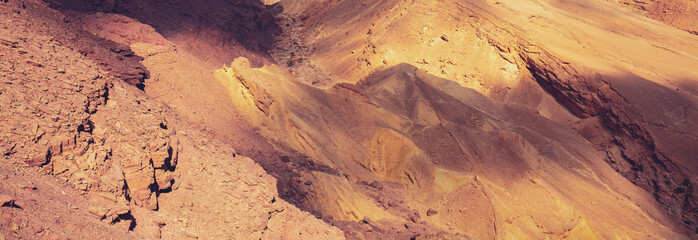 Texture of sandstone formation Canyon in desert Horizontal banner