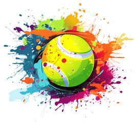 Tennis Ball color splash