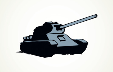 Tank. Vector drawing