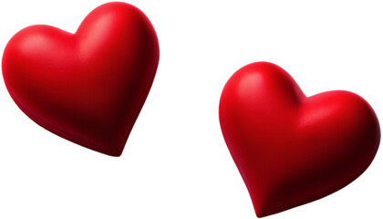 Valentinstags Herzen , Rote Herzen 3d animiert, Isoliert ohne Hintergrund . KI Generated