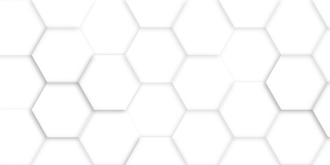 Abstract white and grey seamless hexagon pattern background. Abstract hexagonal concept technology background. Vector Illustration	
