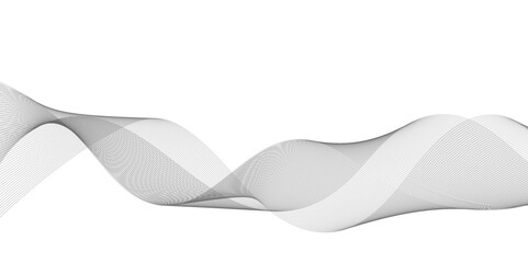 Abstract white and grey background with technology business wave lines. Abstract background with wave curve lines. Frequency sound wave line and technology concept background.