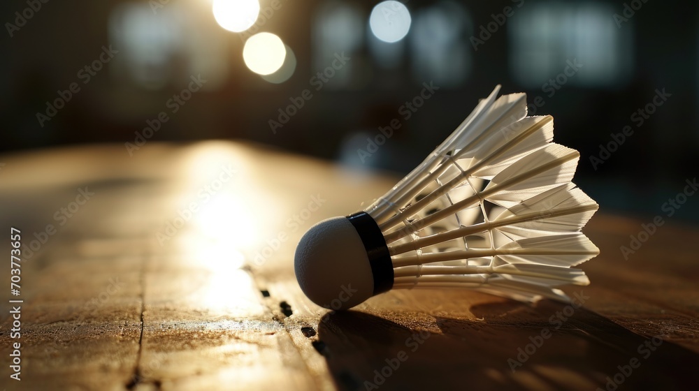 Poster a close up of a toothpick on a table with a light shining on the floor in the background.