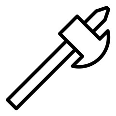 Hatchet icon or logo illustration outline black style