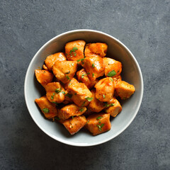 Chicken bites in bowl