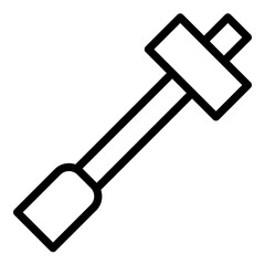 Hammer icon or logo illustration outline black style