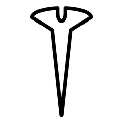 Screw icon or logo illustration outline black style