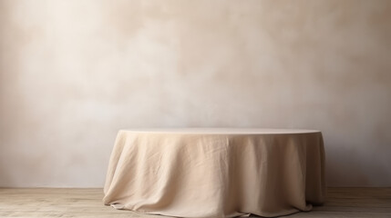Fototapeta na wymiar Tablecloth on oval shape table