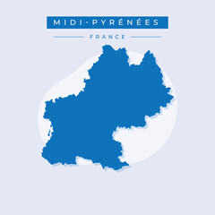 Vector illustration vector of Midi-Pyrénées map France