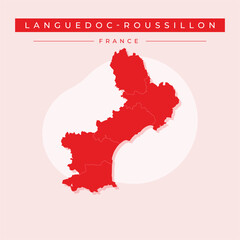 Vector illustration vector of Languedoc-Roussillon map France