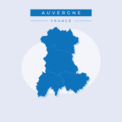 Obraz premium Vector illustration vector of Auvergne map France
