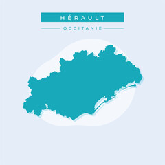 Vector illustration vector of Hérault map France
