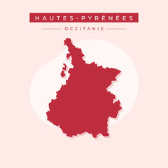 Vector illustration vector of Hautes-Pyrénées map France
