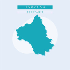 Vector illustration vector of Aveyron map France