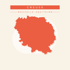 Vector illustration vector of Creuse map France