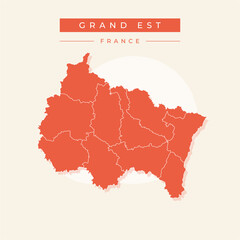 Obraz premium Vector illustration vector of Grand Est map France
