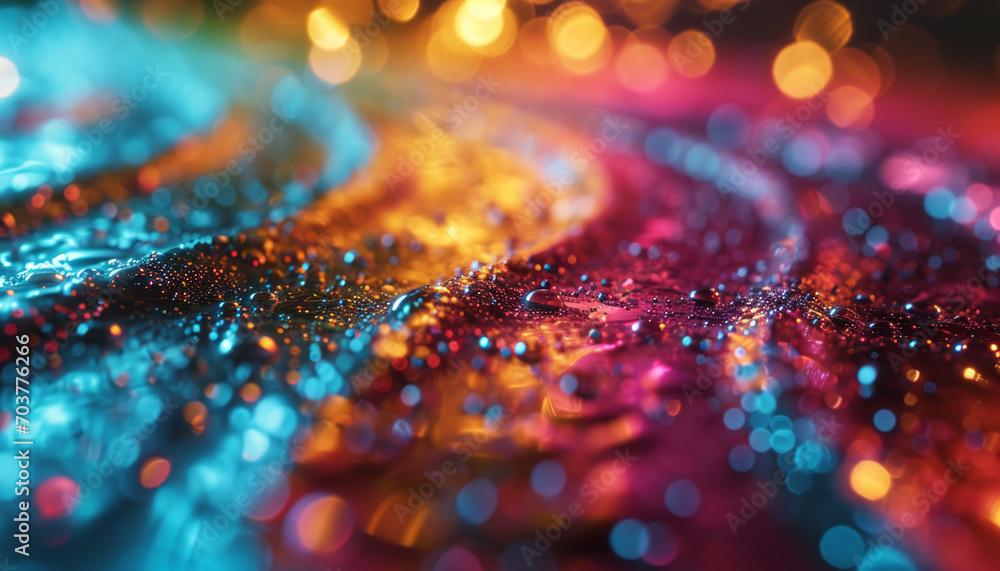 Aufkleber abstract background with bokeh defocused lights and water drops