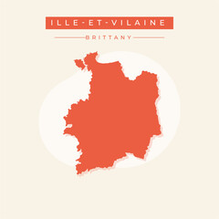 Vector illustration vector of Ille-et-Vilaine map France