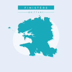 Obraz premium Vector illustration vector of Finistere map France