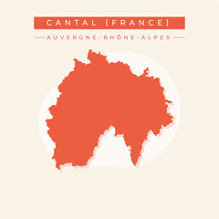 Vector illustration vector of Cantal (France) map France