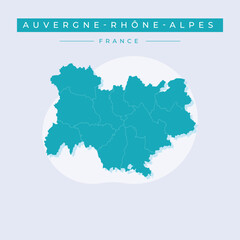 Vector illustration vector of Auvergne-Rhone-Alpes map France