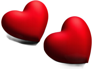 Fototapeta premium Valentinstags Herzen , Rote Herzen 3d animiert , Isoliert ohne Hintergrund . KI Generated
